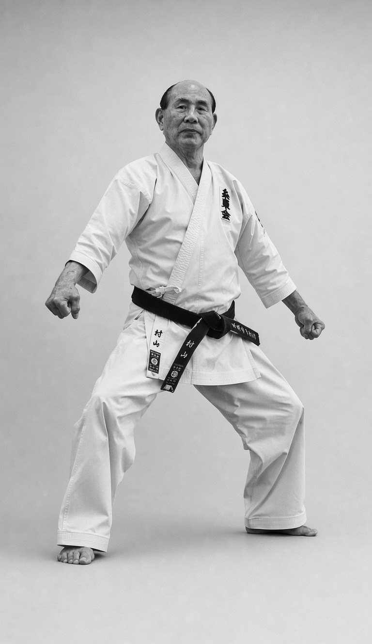 Shihan Kunio Murayama in a gi and black belt