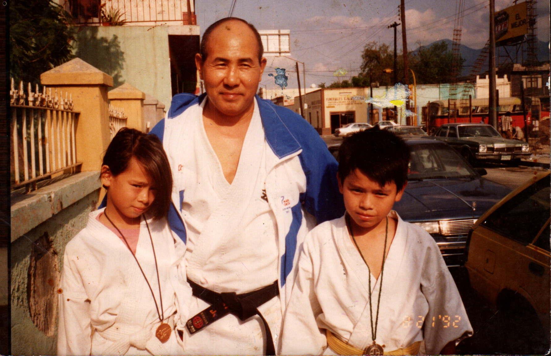 Shihan Kunio Murayama with young Kenji Nakata, Monterrey, 1992